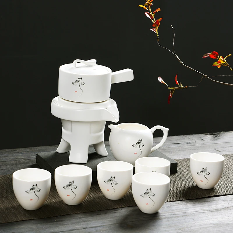 Фарфор Чай подарочный набор Китайский кунг-фу Чай комплект Посуда для напитков Чай чашка супница заварки Китай Чай красивые Вышивка Крестом Пакет Best друг подарок B030 - Цвет: 2