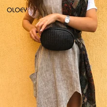 Мода sac banane Соломенная женская поясная сумка ремень женский ручной работы из ротанга овальные летние пляжные сумки для девушек нагрудная сумка дамская сумка для живота
