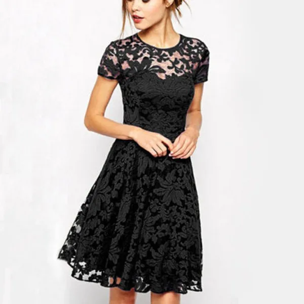 red black lace dress