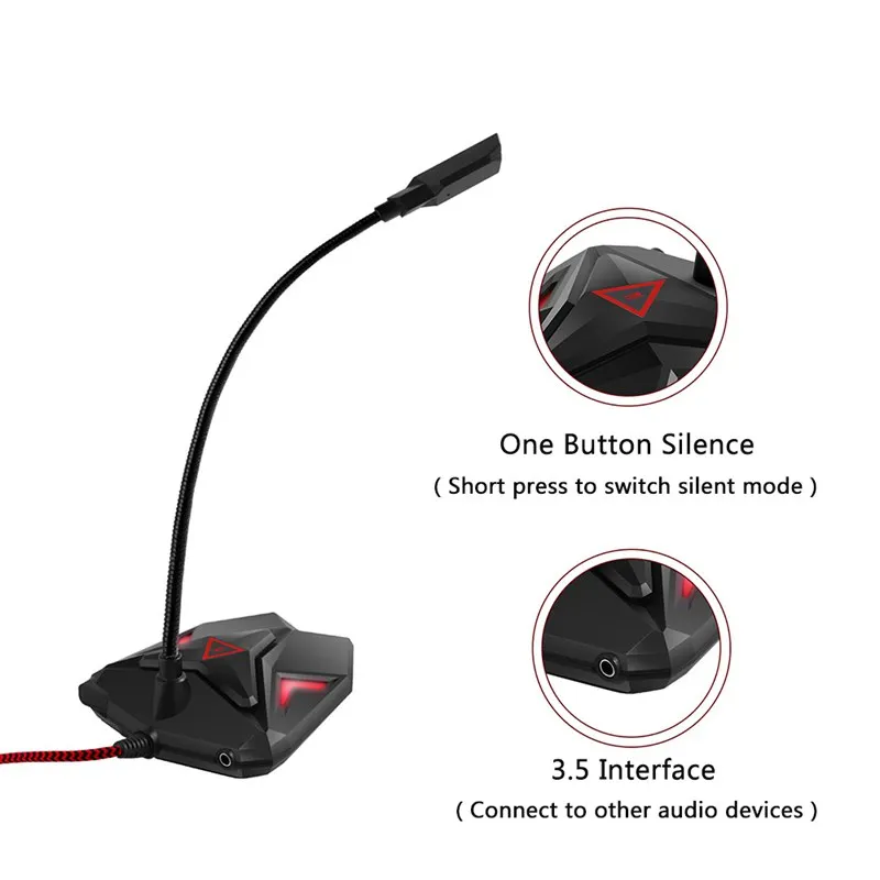 Профессиональный Usb игровой микрофон для компьютера, настольный конденсаторный микрофон для игры в реальном времени, вещания, Youtube, Facebook