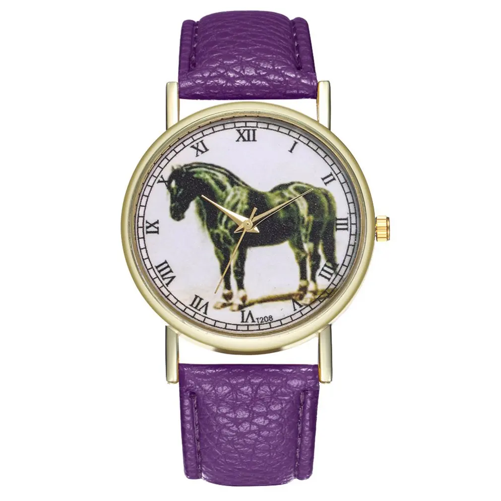 

Lover's Quartz Watch Unique Horse Pattern Lovers Wrist Watch Trendy Leather Strap High-quality Brand New Women Watch