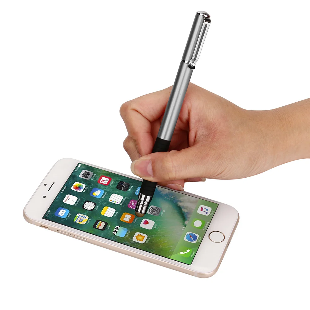 2IN1High Precision Емкостный Универсальный стилус для сенсорного экрана для iPhone чувствительный Универсальный Стилус Ручки Металлические легче носить с собой