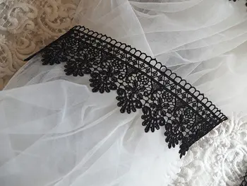 

black lace trim, crochet lace trim, 10 yards