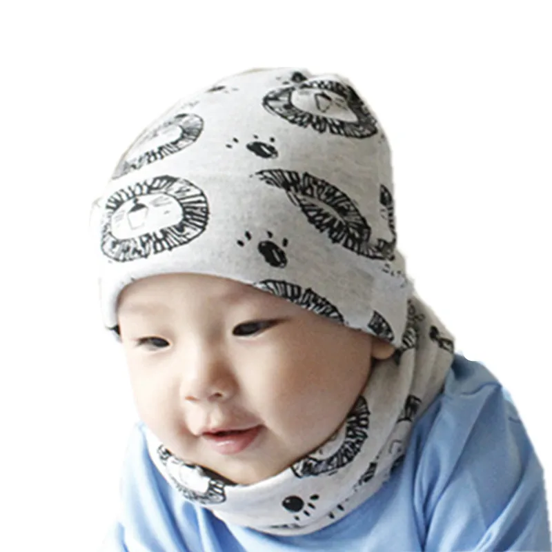 Новая модная детская шляпа, шарф, хлопковый Детский комплект-хомут с круглым воротником для мальчиков и девочек Вязаный Шарф Воротники шеи головных уборов шапка наборы для ухода за кожей для