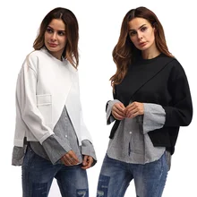 Womens Tops 2017 font b New b font Arrival Blouses Femenina Solid Top Line Fashion Long