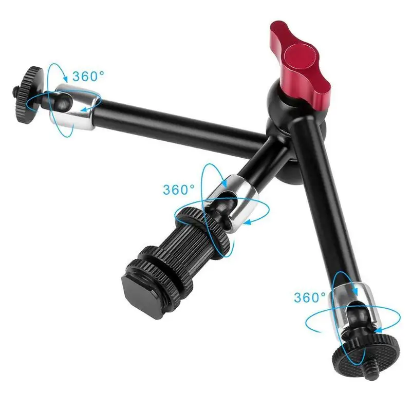 11 inch Articulating 3 Magic Arms Hot Shoe Bracket Holder Mount for Monitor Material is made of aluminum alloy Quality Assurance