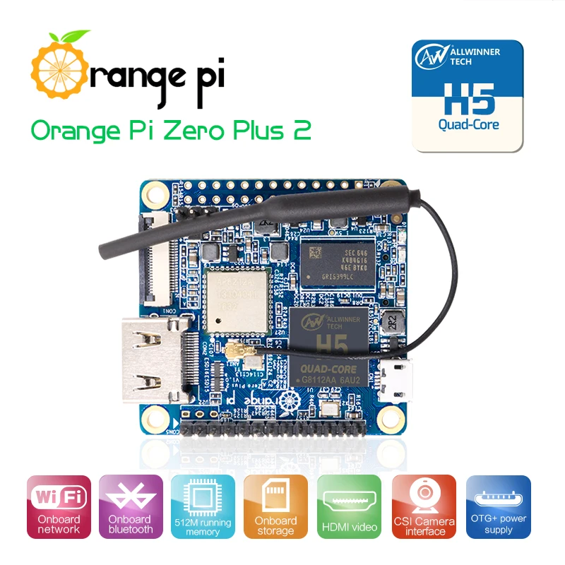 Оранжевый Pi Zero Plus2 H5 Quad-core Wifi Bluetooth Mini PC Beyond Raspberry Pi 2, есть