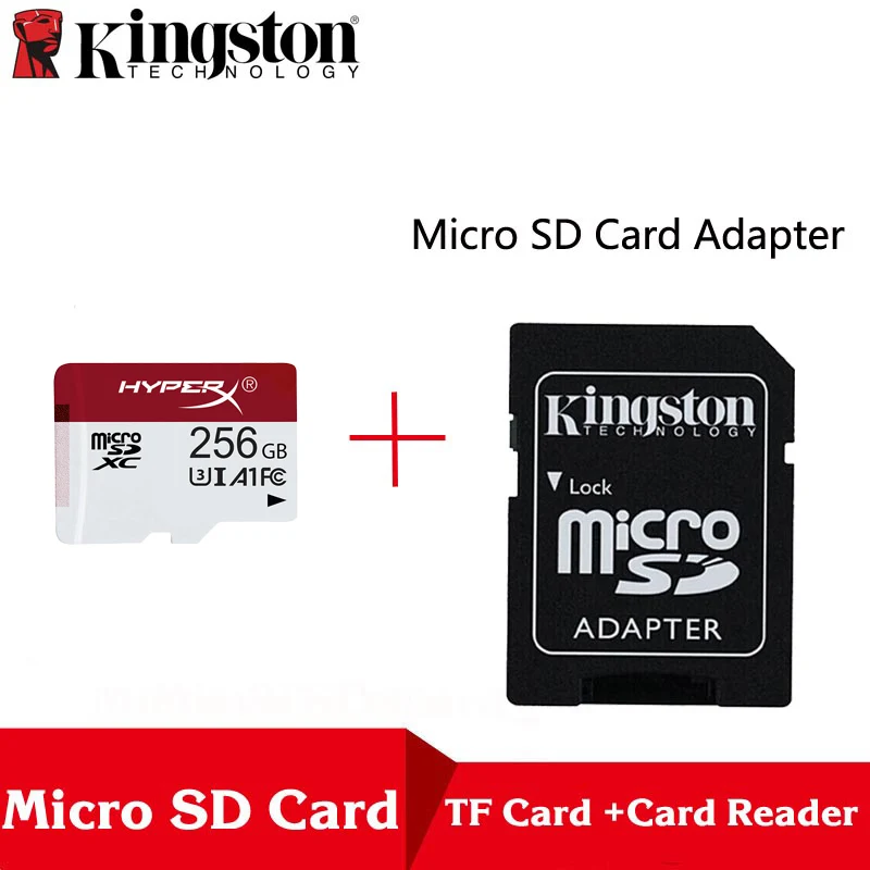 Оригинальная игровая Карта памяти kingston HyperX HXSDC, новая карта Micro SD, 64 ГБ, 128 ГБ, 256 ГБ, класс 10, SD, Мини карта для телефона и игровой машины - Емкость: HXSDC-256GB-adapter