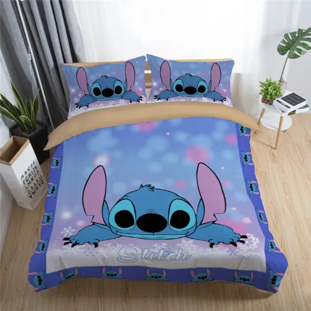 Disney Stitch Printed Bedding Set Home textile Cartoon Single Twin Full