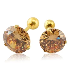 Серьги гвоздики с кристаллами и фианитами 3 9 мм 16 г|stud box|earring