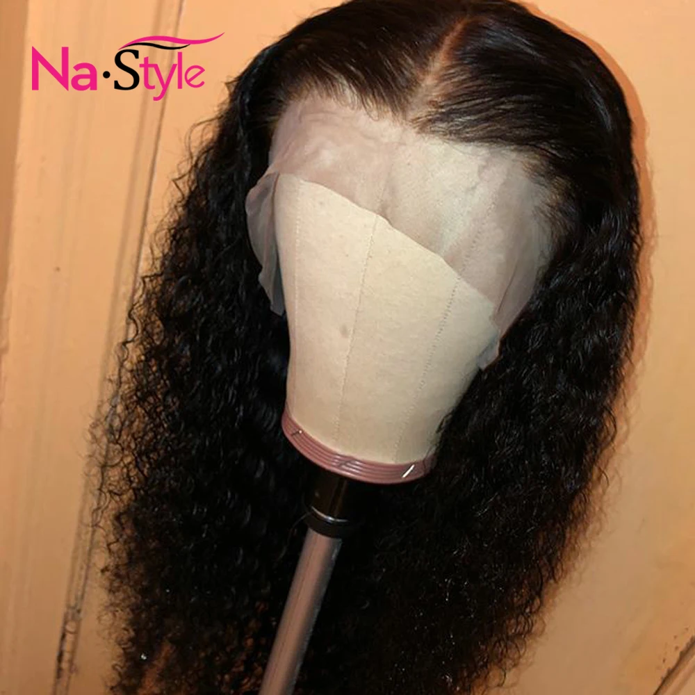 

Transparent Lace Front Human Hair Wigs Curly Human Hair Wig Mongolian Kinky Curly Wig Pre Plucked Lace Wig Black Virgin Hair
