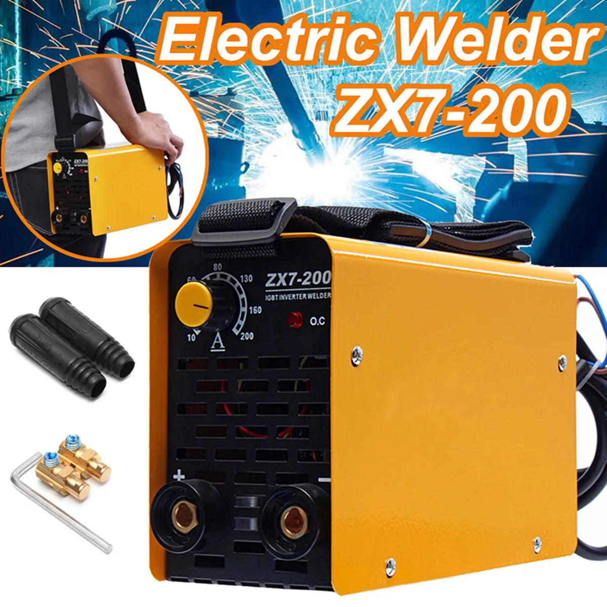 

ZX7-200 220V Mini Electric Welding Machine Portable Solder 40W 10-200A IGBT Inverter Air Cooling Soldering Tool Welding Working