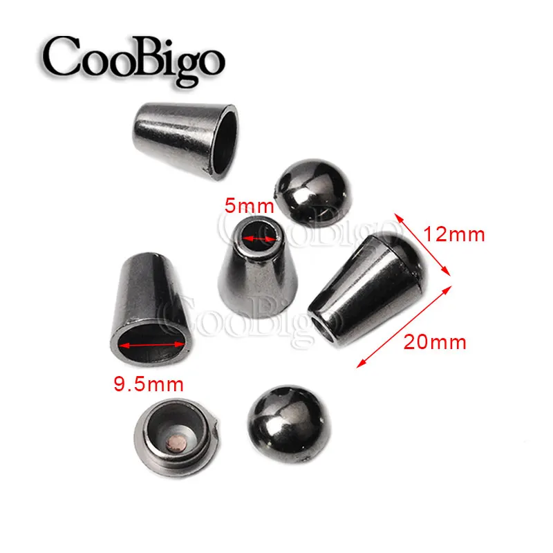 

10pcs Pack Bell Stopper With Lid Cord Ends Lock Stopper Plastic Black Nickel Plated Toggle Clip #FLS067-B