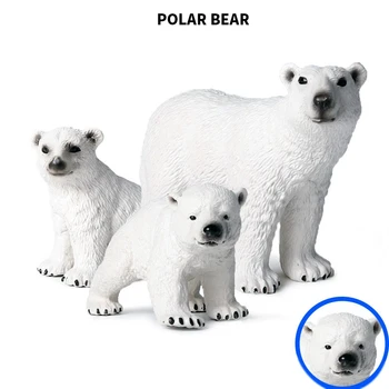 

Children'S Simulation Wild Marine Animal Model Solid Environmental Protection Ornaments Polar Bear Toy Set Polar Bear Figurine
