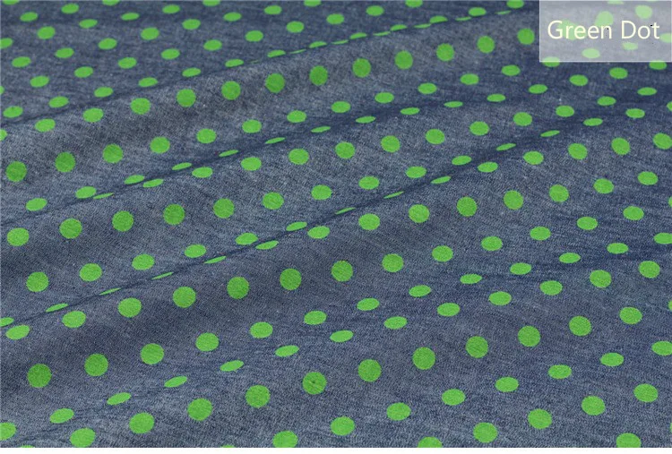50*145 см летняя тонкая мягкая Потертая джинсовая ткань для одежды с принтом в горошек, одежда для малышей, рубашка, ткань