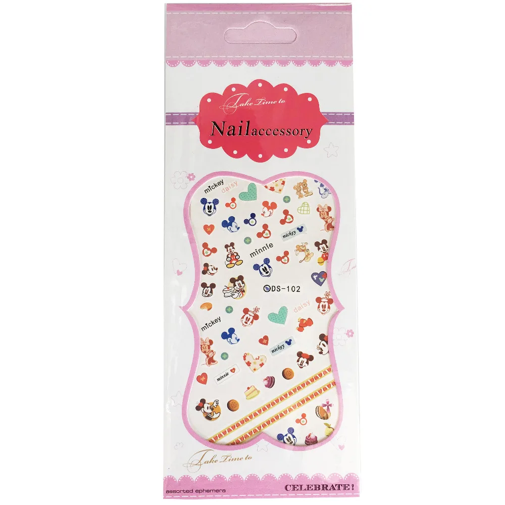 Магазин tessie стикеры 3D на ногти Nail Art для ногтей Микки Маус наклейки Золушка