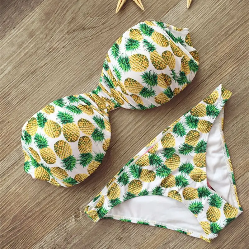 New Bandage Beach Strapless Swimwear Bikinis 2025 Women Swimsuit Sexy Brazilian Bikini Set Falbala Biquini Bathing Suits 485