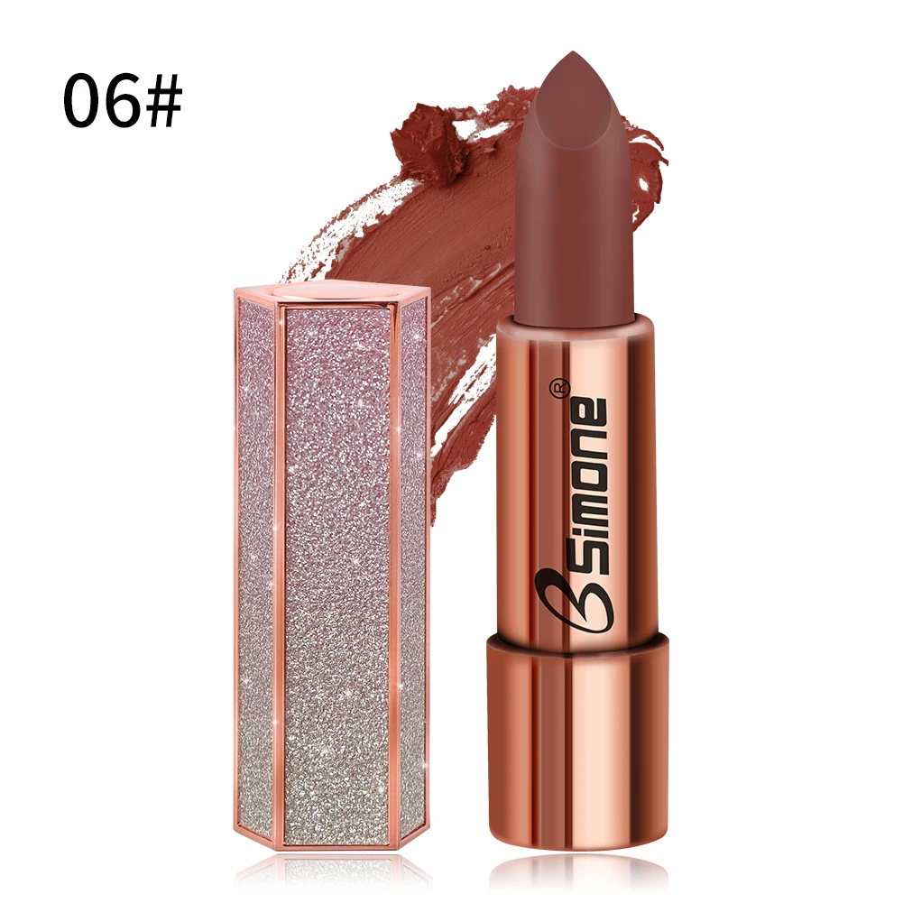 Блестящая блестящая упаковка дизайн косметическая Обнаженная матовая помада для губ Водонепроницаемая долговечная пикантная красная помада матовая макияж TSLM1