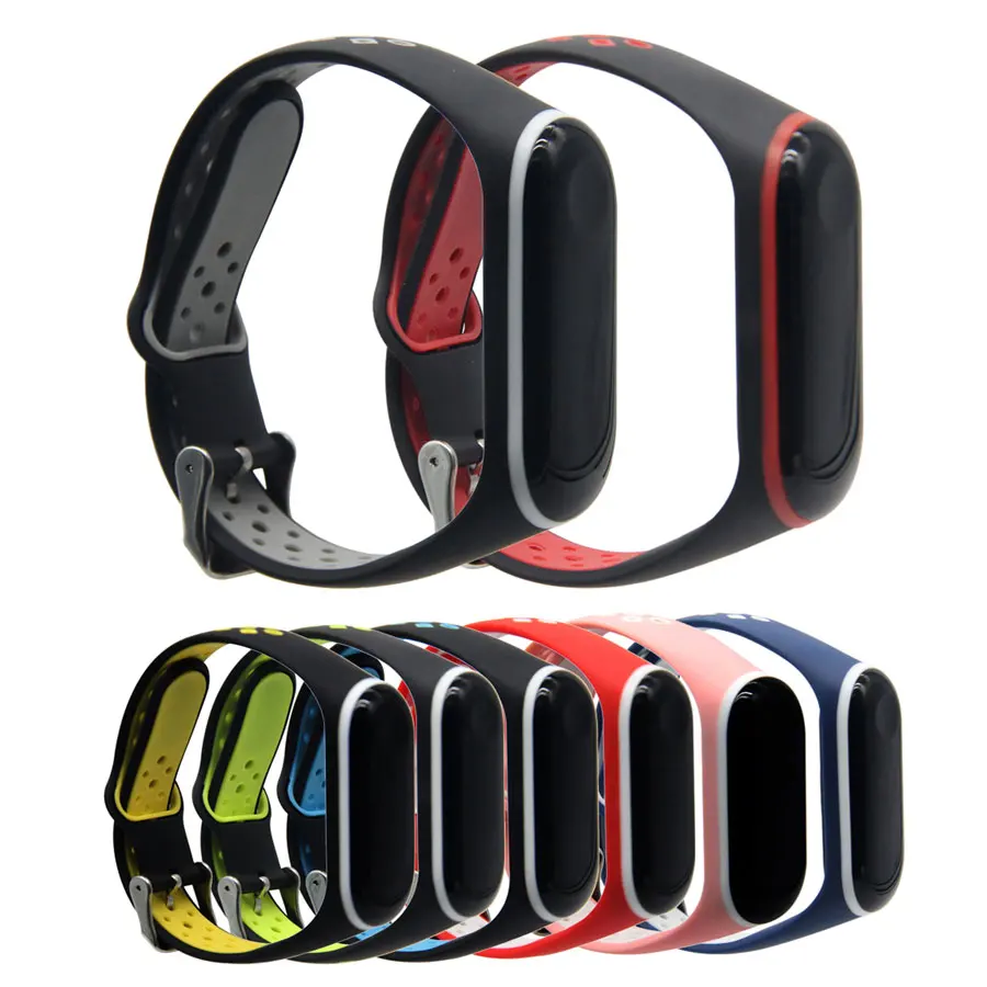 Foonbe mi Band 3/4 ремешок на запястье для Xiaomi band 3 4 силиконовый аксессуары красочный pulsera