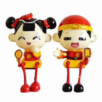 

Chinese Style Wedding Bride And Groom Couple Doll Ornaments Micro Landscape Creative Crafts Ornament