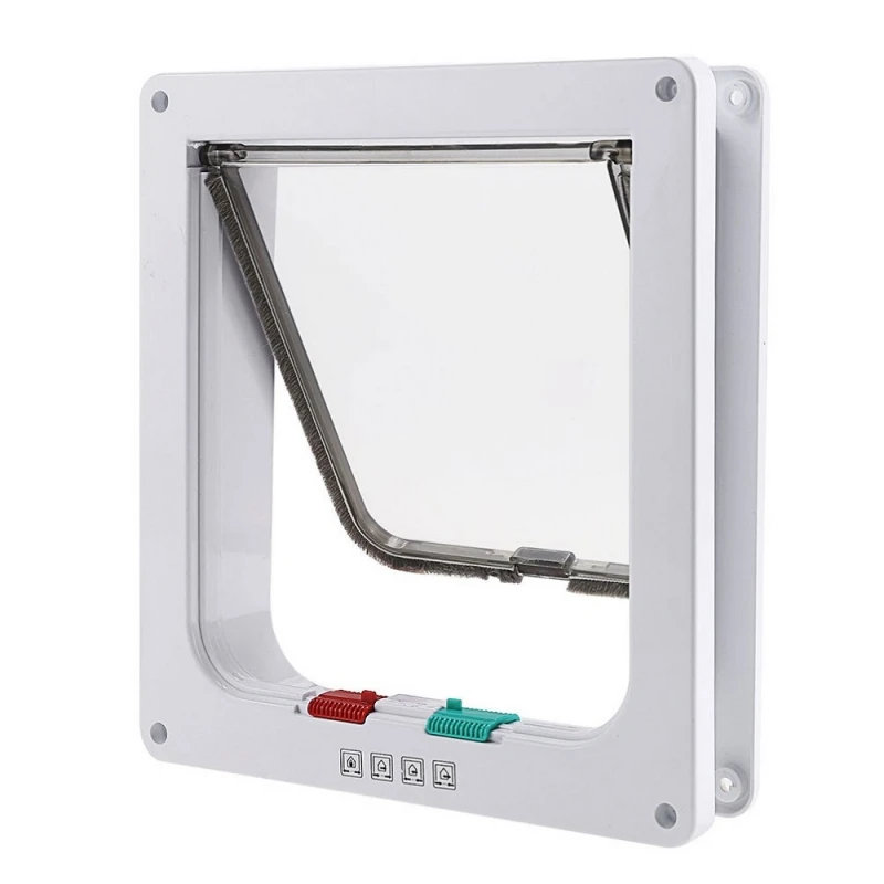 4Way-Pet-Cat-Puppy-Dog-Supplies-Lock-Frame-Safe-Security-Flap-Door-Gate-White-Size-S_6_800x800