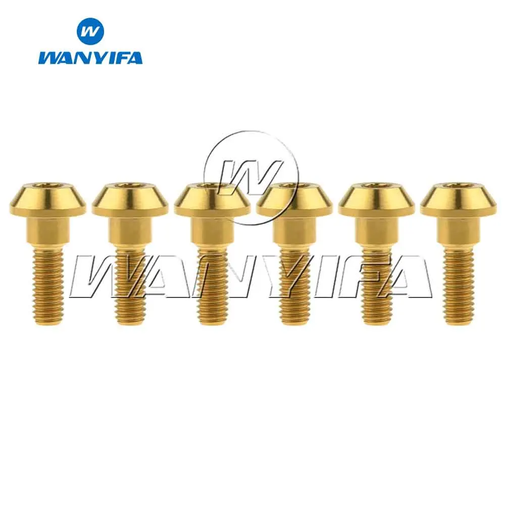 Wanyifa 6 pçs m6x20mm titânio parafusos para