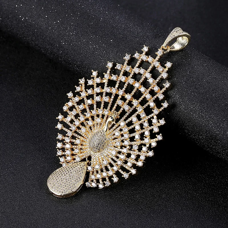 jewelrymakingsuppliesTopQualityLuxuryZirconPeacockPendant