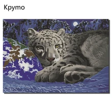 Земля Белый Леопардовый цвет, акриловый рисунок по номерам ручная роспись холст Современная Настенная картина для гостиной домашний декор настенная VA-0070