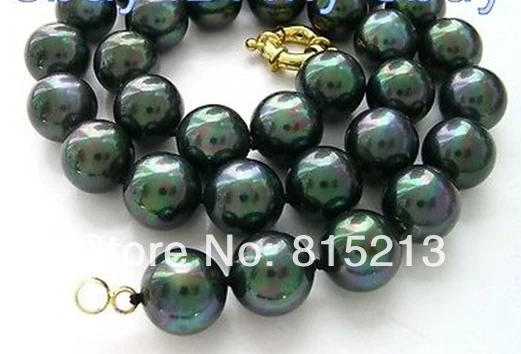 

ddh001293 14mm Black Peacock South Sea Shell Pearl Necklace