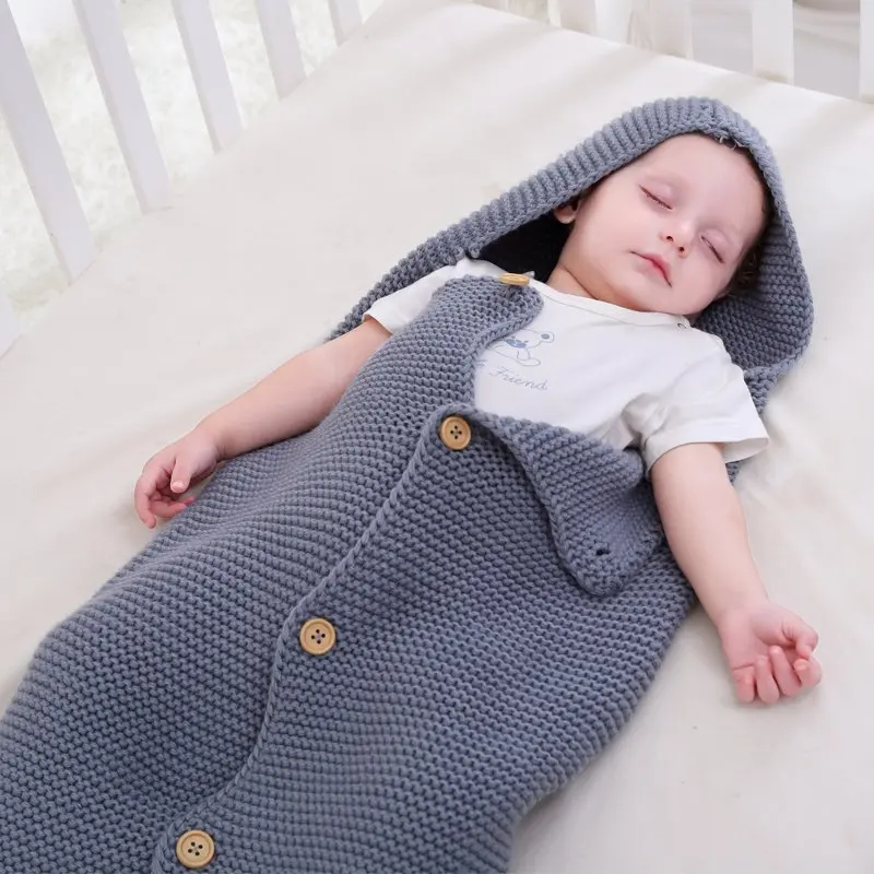 Простыня для новорождённого пеленать одеяло 0-12 месяцев Дети Ясельного возраста Шерсть вязать одеяло пеленание ребенка спальный мешок коляска обертывание