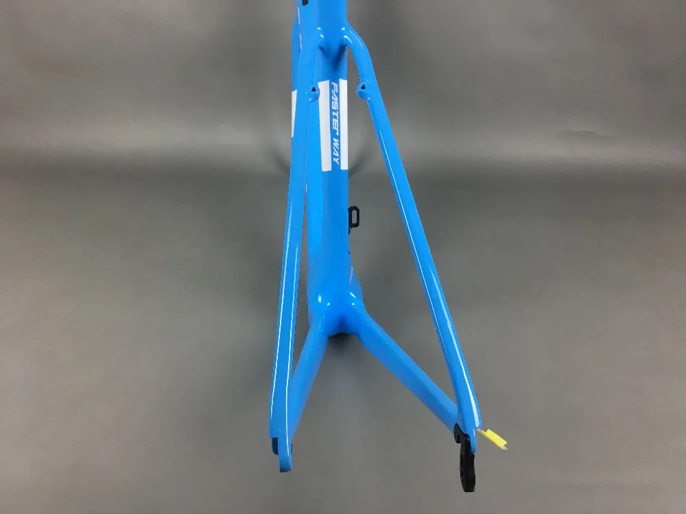 Sale light blue 2018 TAIWAN FASTERWAY classic carbon road frameset UD weaves carbon bike frame:Frameset+Seatpost+Fork+Clamp+Headset 67