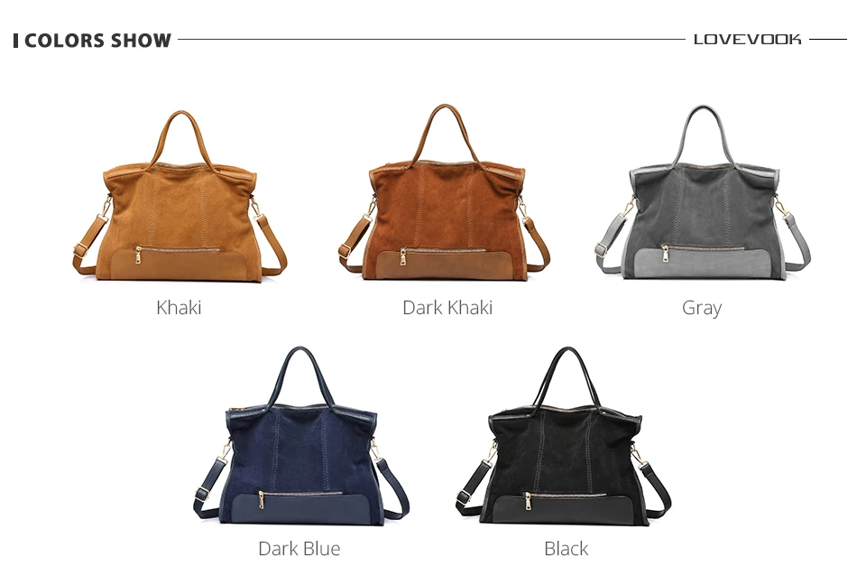 LOVEVOOK женская сумка, женская сумка через плечо, женская сумка-тоут из спилка, сумка для офиса, большие сумочки и сумки
