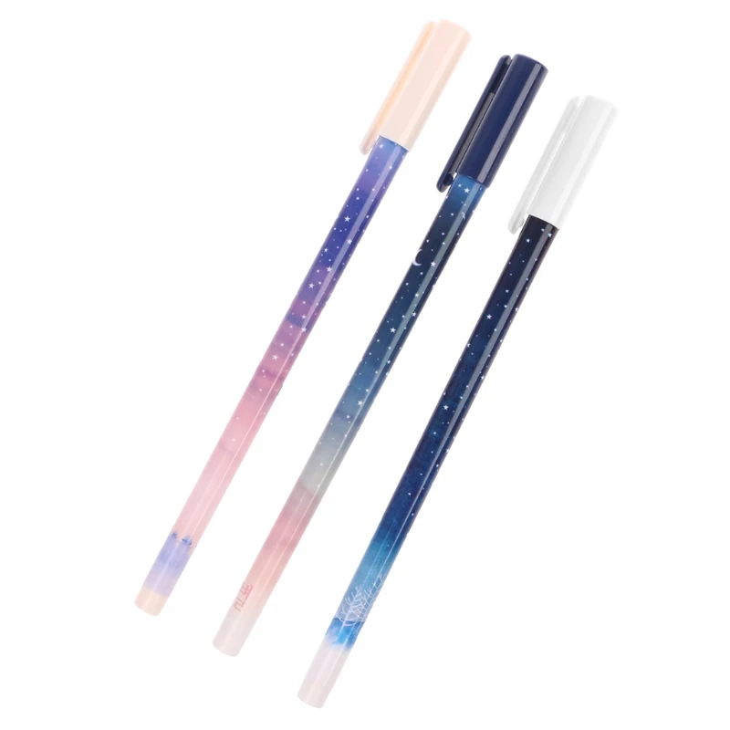 

3Pcs 0.35mm Sky Starry Gel Pen Students Office Writing Stationery Signature Pens