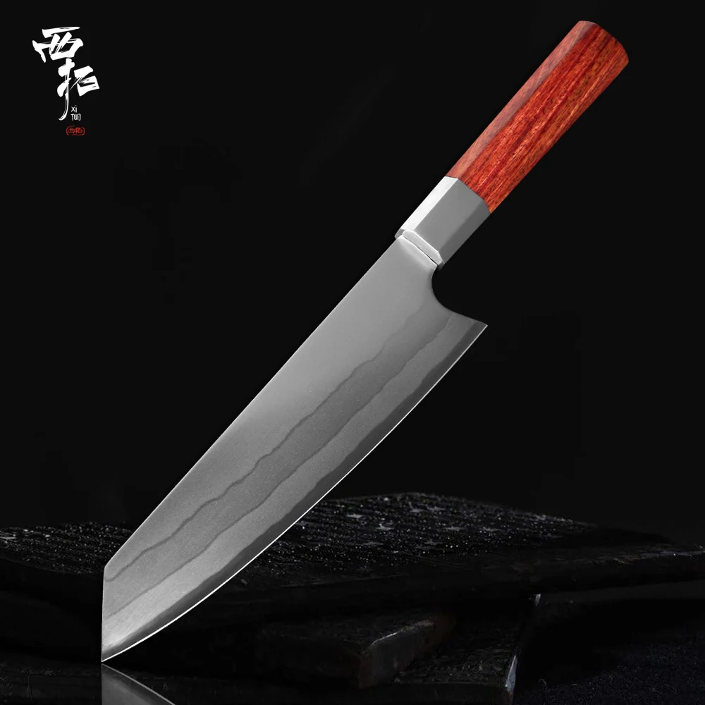

XITUO Kitchen Chef Knife Composite Steel Professional Japanese Knife Meat Cleaver Slice Sushi Gyuto Kiritsuke Knife Peach Handle