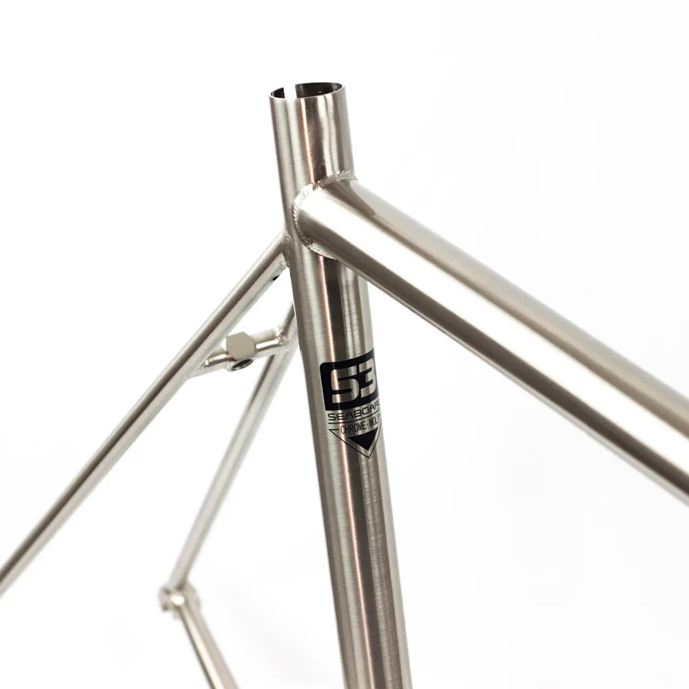 Seaboard CR-MO стальная рама для дорожного велосипеда углеродная вилка 700C Классическая хромированная рама Коническая щетка серебро 4130 термообработка
