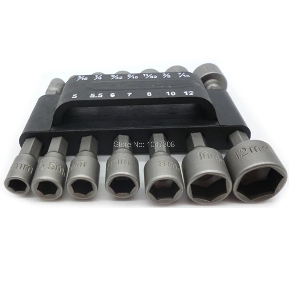 Power Nutdriver Nut Driver Bit Set SAE  Metric
