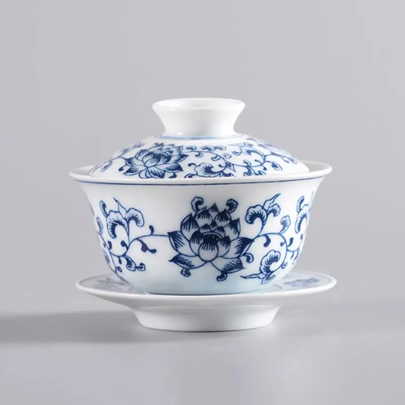 "King tea Mall" Gaiwan tea Tureen "синий и белый Китай" Чайные чашки чайные изделия чайные инструменты чайные наборы подарки 150-170 куб. См