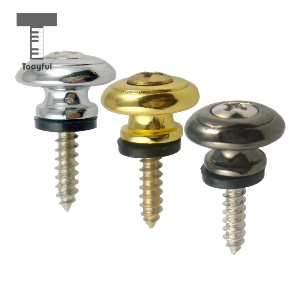 Tooyful 10Pc Mushroom Head Guitar Strap Lock End Pins Pegs Strap Buttons for Acoustic Electric Bass Guitar Ukulele