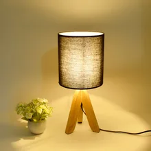 Новая деревянная настольная лампа 300 мм современный промышленный светильник дерево и настольная лампа из ткани для чтения стиль настольного освещения E14 лампа ZZD0001