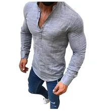 Модная мужская рубашка с длинным рукавом, хлопковые льняные рубашки, мужская Тонкая дышащая мешковатая рубашка на пуговицах, топ, Chemisette Homme, Прямая поставка