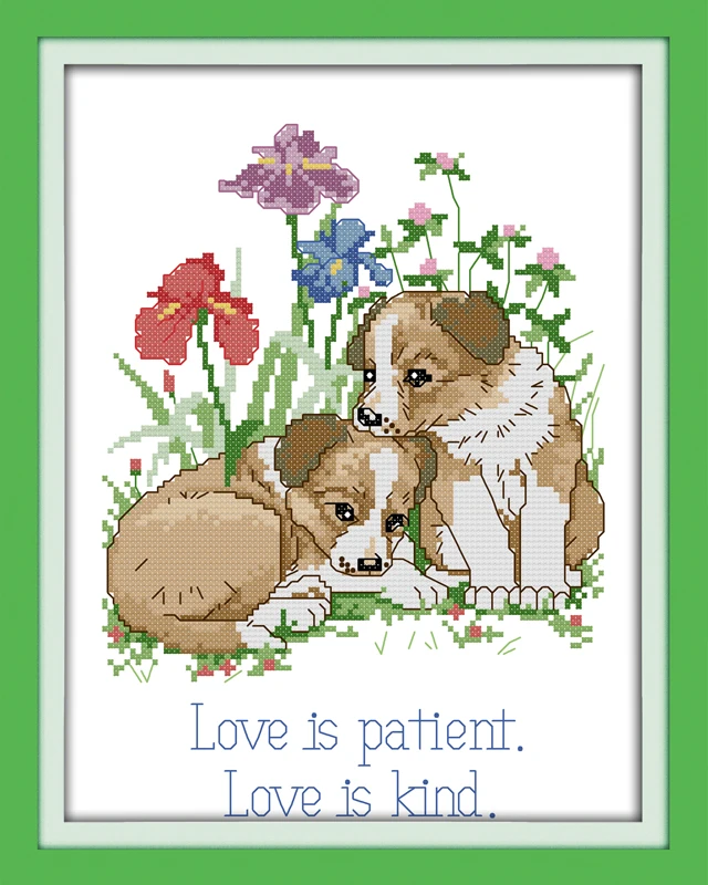 Everlasting love cross stitch kit cartoon 14ct 18ct count canvas stitches embroidery DIY handmade needlework plus