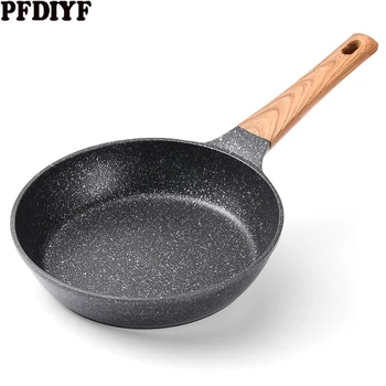 

Hot 20-28cm Non-stick Frying Pan Medical Stone Coating Chef's Pans With Heat Resistant Handle Use For Gas & Incuction Cooker