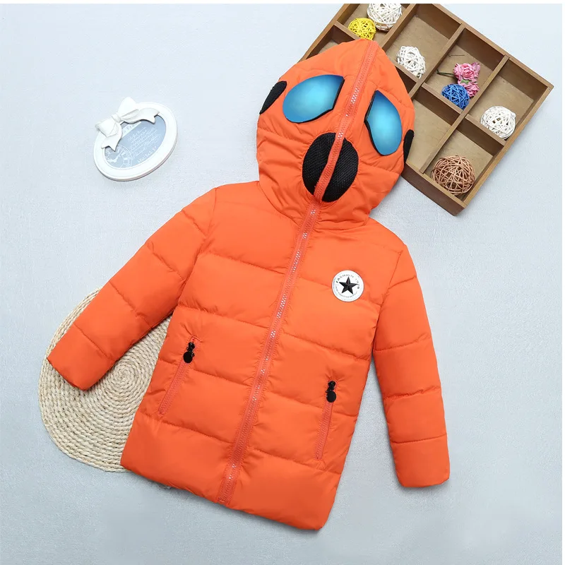 Зимний пуховик на молнии с капюшоном для мальчиков и девочек верхняя одежда