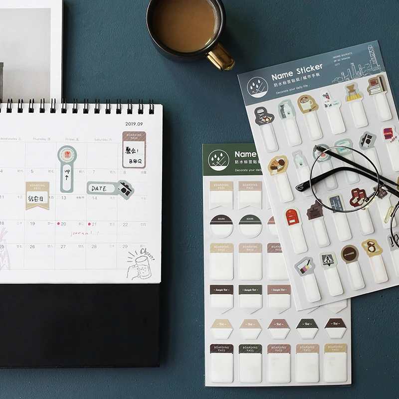 

1pc Bullet Journal Sticker Waterproof Name Cute PVC Stickers Creative Basic Decor Kawaii Stickers Scrapbooking Art Supplies