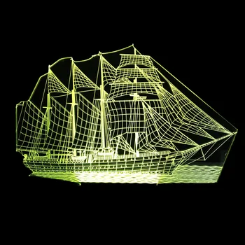 

3D Sailing Sea Ship Boat Touch Night Light RGB Changeable Mood Lamp LED Light DC5V USB Decorative Table Lamp Remote Control