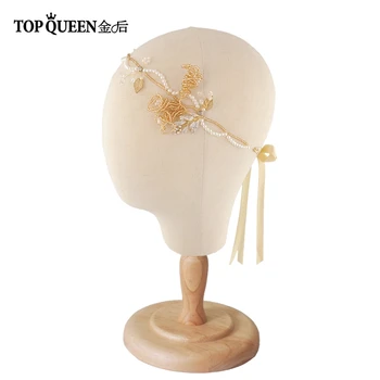 

TOPQUEEN Luxury Wedding Tiara Wedding Headband Champagne Beads Bride Hair Jewelry Bridal Hairband Wedding Hair Accessories HP147