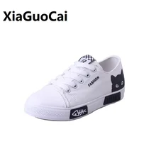 

Summer Women Casual Shoes Breathable Canvas Cartoon Cat Lace Up Fashion Board Shoe Walking Flat Footwear Zapatos De Mujer FAMALE