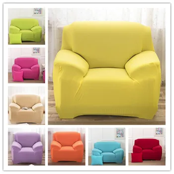 

90-140cm Polyester Bright Color Sofa Cover Single Sofa Slipcover Stretch Covers Elastic Fabric Settee Protector Fit Washable