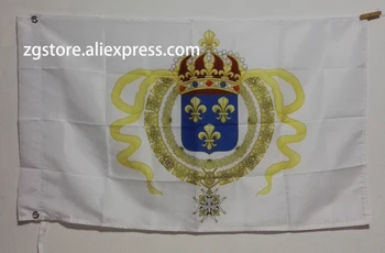

New France Royal Standard Flag Royal Standard of King Louis XIV Flag 3X5FT 150X90CM Banner brass metal holes