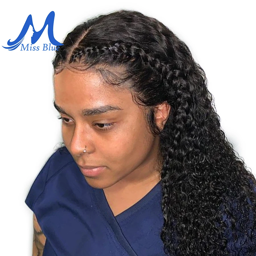 

13x6 Deep Part Curly Lace Front Human Hair Wigs With Baby Hair Bleached Knots Brazilian Lace Frontal Wigs Pre-Plucked Short BOB